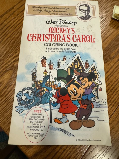 VINTAGE UNCOLORED MICKEY'S Christmas Carol coloring book £5.56 - PicClick UK