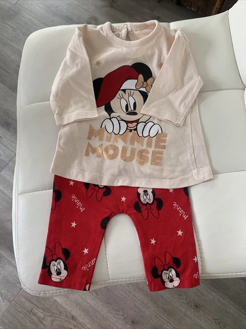 Splendido set natalizio per bambina Disney Minnie/PRIMA TAGLIA PIG *Buone condizioni