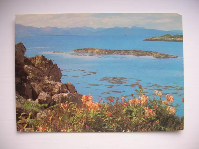 Skye postcard - From Kyle of Lochalsh - Cuillins and Red Hills. (J Arthur Dixon)