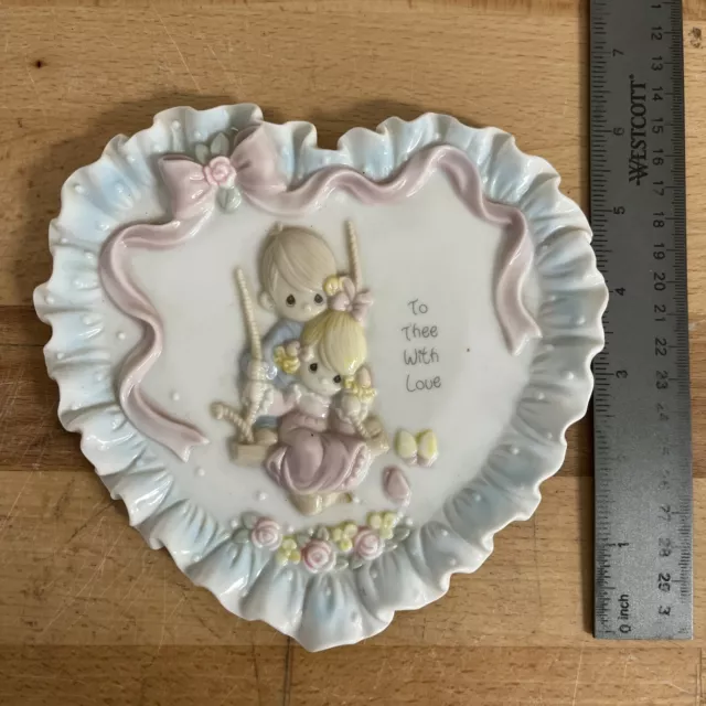 Precious Moments - Porcelain Heart Shaped Plate - VTG 1993 “To Thee With Love”