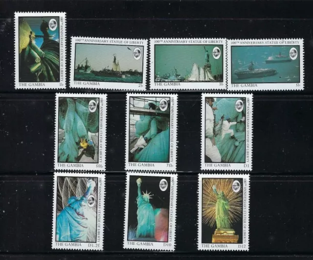 Gambia 677-86 MNH 1986 Statue of Liberty (fe1008)