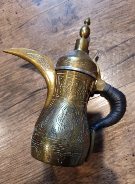 Vintage Old  Arabic Dallah Coffee Tea Pot Bedouin Islamic Traditional Hand...