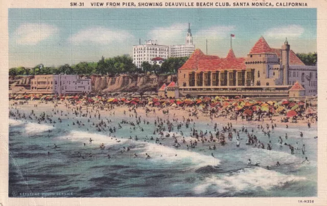 Postcard CA Santa Monica California Deauville Beach Club  H15