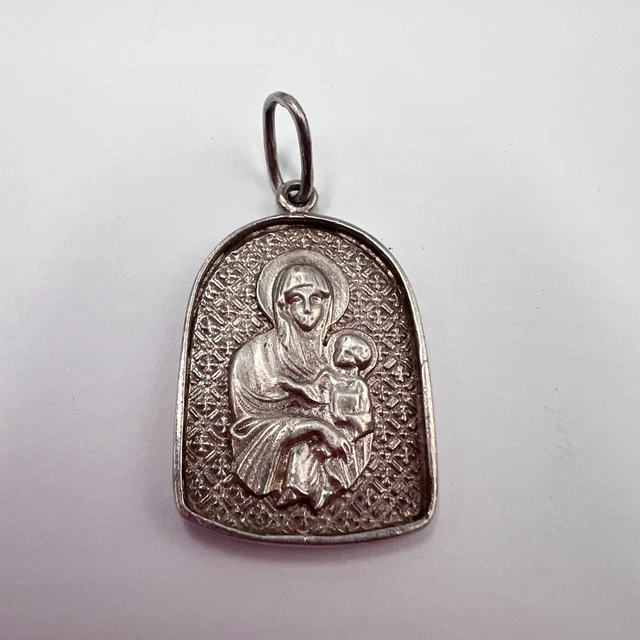 Pendentif Croix Ancienne Plaqué Or Cuivré - Double Face, Vintage - Occasion (voir Description)