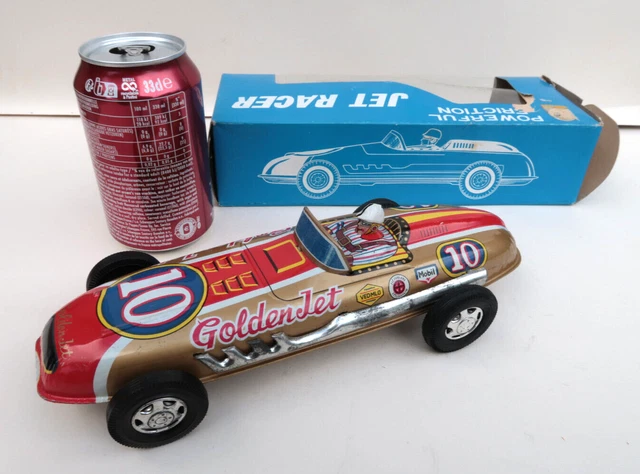 SSK Voiture de Course Silver Jet Racer Tole 25Cm Etat Neuf + Boite