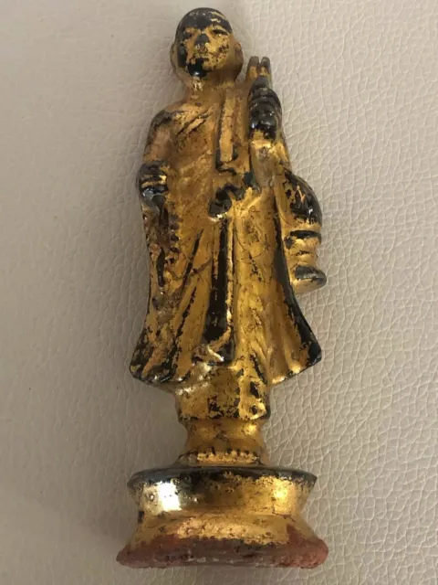 Burmese bronze figure of a standing priest/monk circa XV-XVI century 6