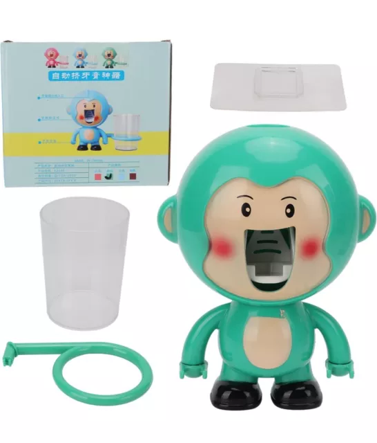 Kids Cartoon Automatic Toothpaste Dispenser Wall Mount Toothbrush Holder