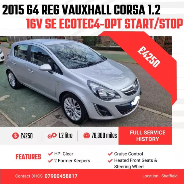 2015 Vauxhall Corsa 1.2 SE 5dr HATCHBACK Petrol Manual