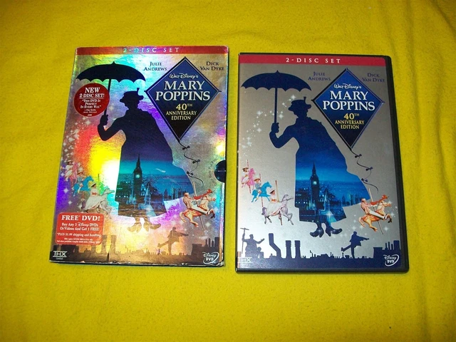 Mary Poppins Dvd Walt Disney 2 Disc Set With Slipcover Inserts 40Th Anniversary