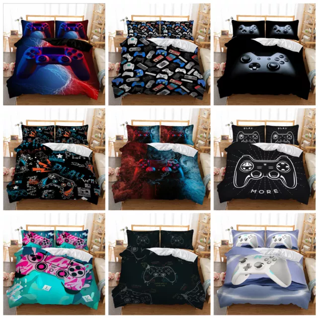 Gamer Gaming Gamepad Play Games Kids Gifts Quilt Duvet Doona Cover Bedding Set