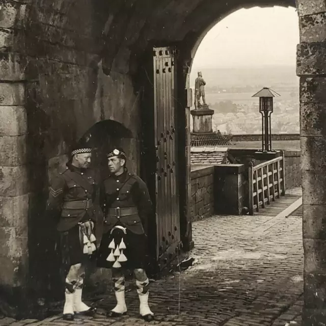 Scotland Stereoview c1920 Stirling Castle Entrance Scottish Guards Gate M230