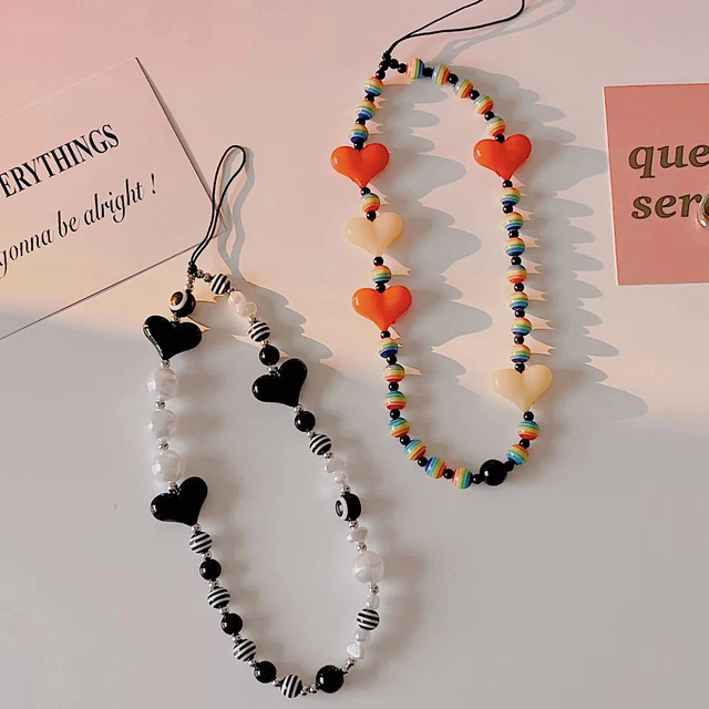 Mobile Strap Phone Charm Beads Chain Jewelry Crystal Stone Anti-Lost Lanyard