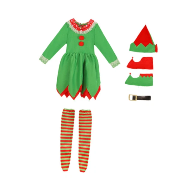 Costumes De Noël Vert Costume De Lutin De Noël Enfant Cosplay Vêtement