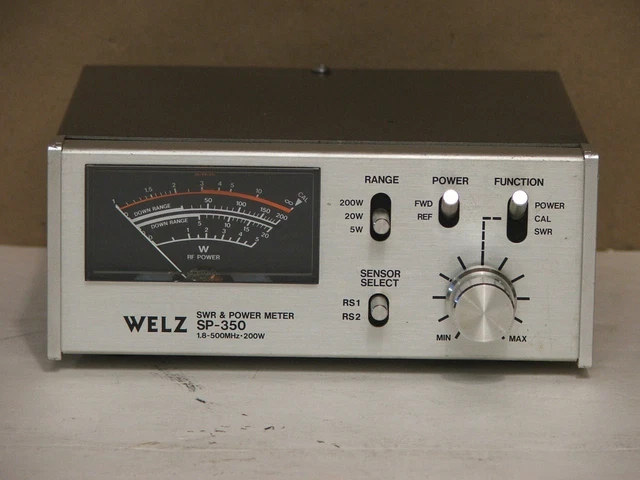 WELZ SP‑350 SWR/POWER Meter 1.8–500MHz 2 Sensors – NICE $119.95