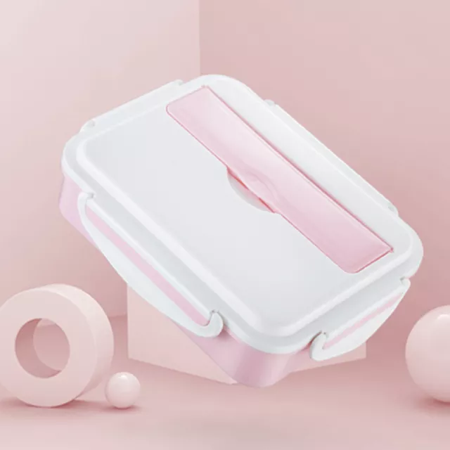 1500ml Student 4 Compartment Large Capacity Spoon Chopsticks Portable Lunch Box