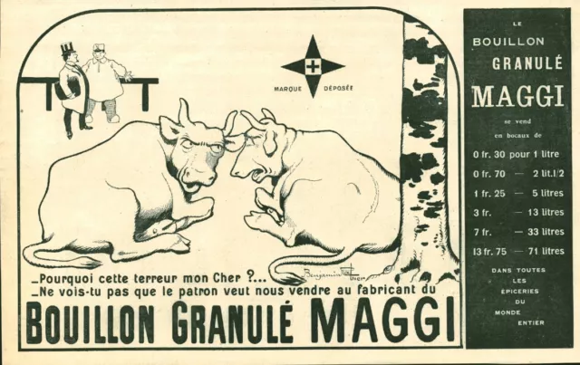 Publicité ancienne bouillon granulé Maggi 1908 Benjamin Rabier issue magazine