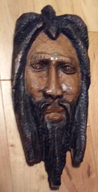 Antique Handmade Wall Art Wood Carving Mask