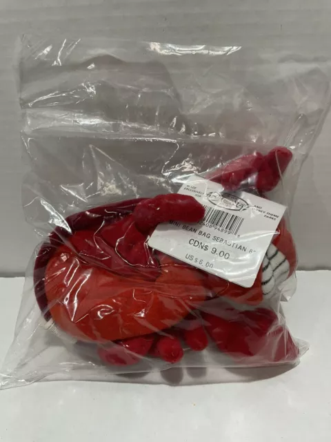 Vintage Disney Store Bean Bag Plush 8” Sebastian ( Little Mermaid NWT