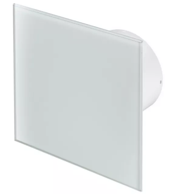 Ventilateur salle de bain capteur d'humidité 125mm Verre Blanc TRAX