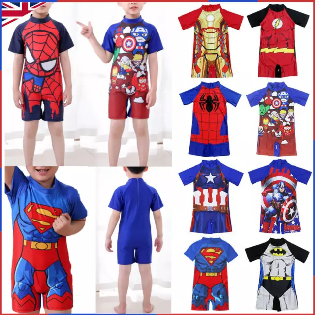 Kids Boys Girls Surf Suit One Piece Sunsafe Swimsuit Swimwear Swimming Costume