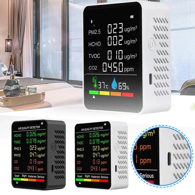 Air Quality Monitor Indoor CO6 Detector 6-in-1 Air Pollution Carbon Dioxide Te༄