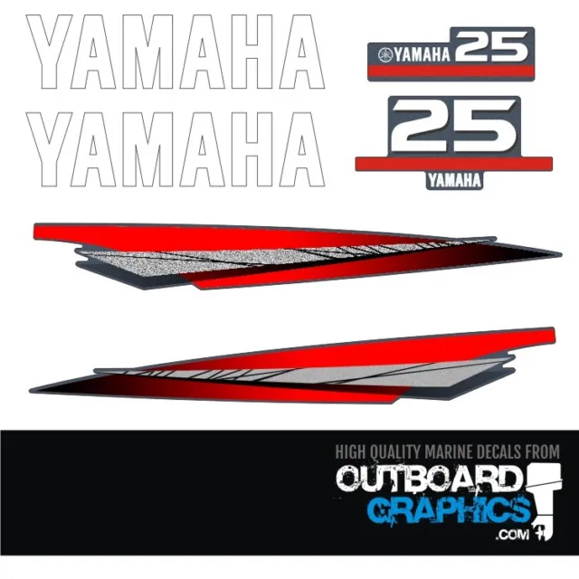 Yamaha 25hp 2 stroke outboard engine decals/sticker kit