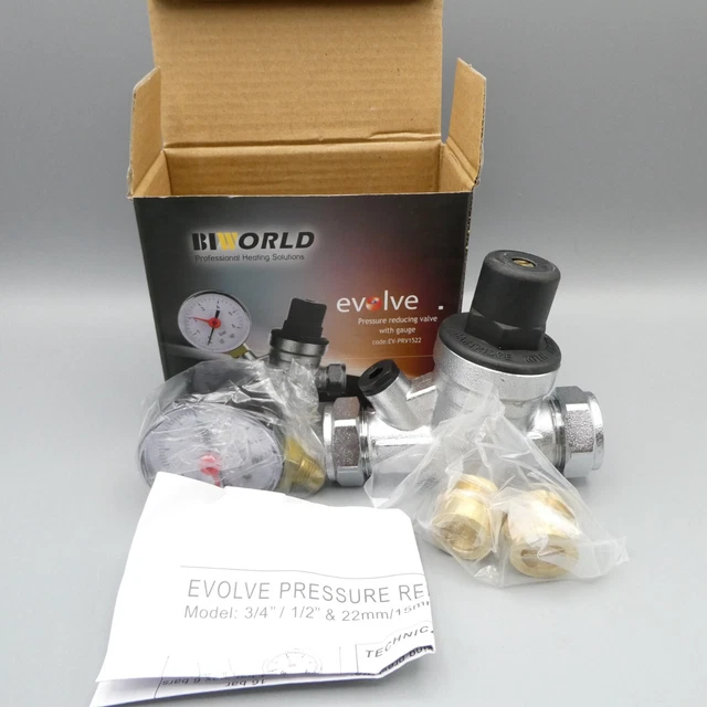 Biworld Evolve Valvola riduzione pressione 15 mm o 22 mm calibro c/p EV-PRV1522