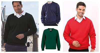 Mens Performa V Neck Premium Quality Sweatshirt Sweater Jumper 6 Colours
