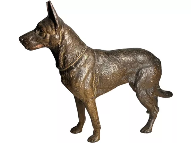 Antique Hubley German Shepherd #380 Cast Iron Police Guard Dog Door Doorstop 