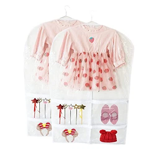 Kids Dance Garment Bag, Clear Children's Dance Costume Bag, Kids Hanging