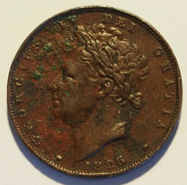 1826 Farthing - King George IV - Great Britain - Average Circulated Condition