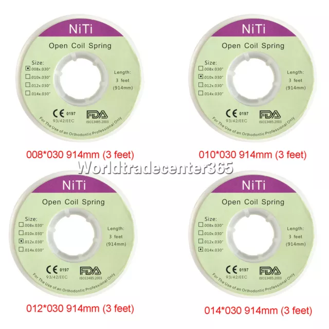 1 Roll Dental Orthodontic Niti Open Coil Spring 914mm Dia 0.008/0.010/.012/0.014
