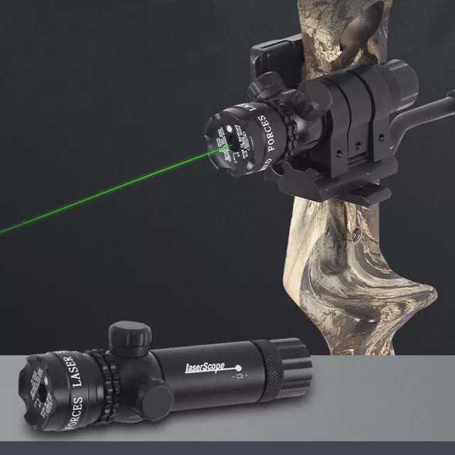 Tactical Scope Bow Green Dot Laser Sight 20mm Rail Mount Archery Hunting Target