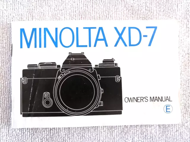 Manual de instrucciones para propietarios de cámara Minolta XD-7 * excelente
