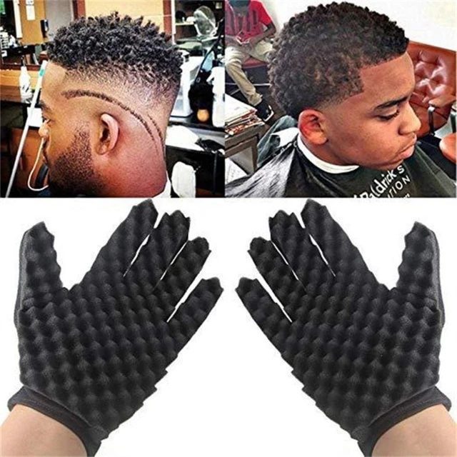 Guanti in spugna a torsione flessibile Wave magici strumenti per lo styling afro treccia negozio barbiere