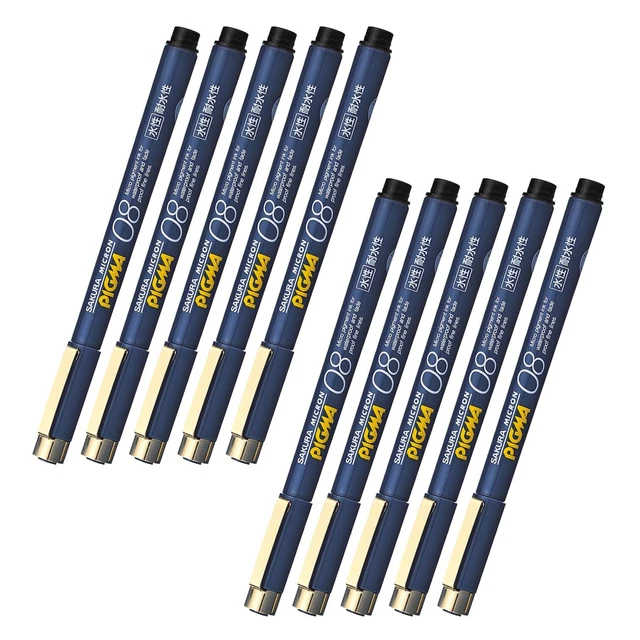 Sakura Crepas Water-based Pen Pigma 0.8mm Black 10Book ESDK08 49-10P 709