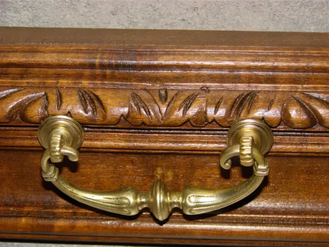 French Antique Large Hand Carved Architectural Drawer Front/Panel Solid Walnut 5