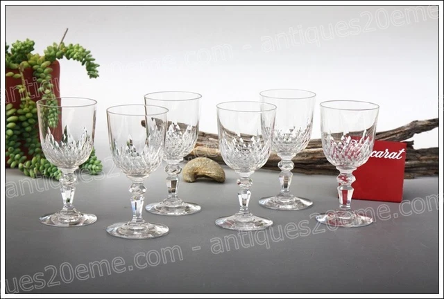 6 verres à vin ancien en Cristal de L'est BACCARAT - France