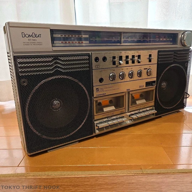 VINTAGE] TOSHIBA BOMBEAT RT-S83 Dual Cassette Boombox 1981 Made in