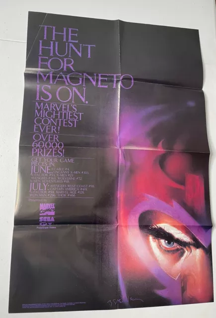 The Hunt For Magneto - Promo Poster 22x34” X-men 1993 Marvel Wolverine Comics