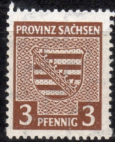 SBZ Provinz Sachsen 74 X ** PF/Druckzufall weißer Punkt über C von SACHSEN Prach