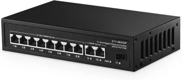 11 Port Gigabit POE Switch, 1000Mbps, 135W, IEEE802.3af/at