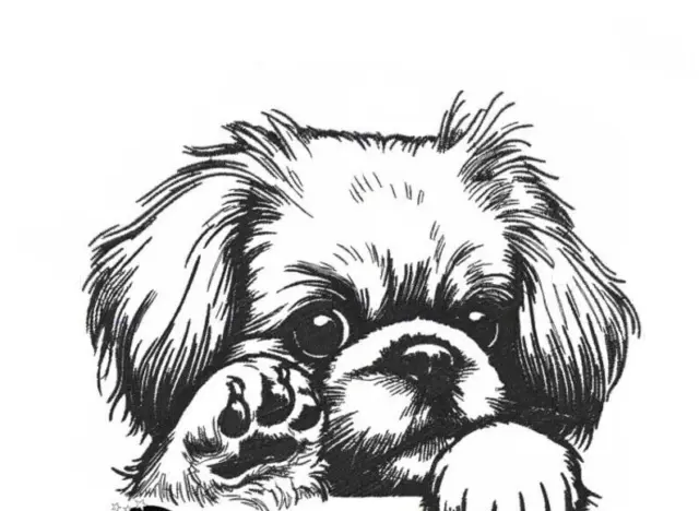 Pekingese Puppy Dog Breed Bathroom White Hand Towels Embroidered
