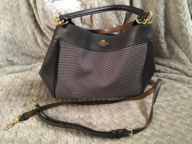 COACH LEXY LEGACY Jacquard Shoulder Bag in Midnight Blue F27575 159.00 PicClick