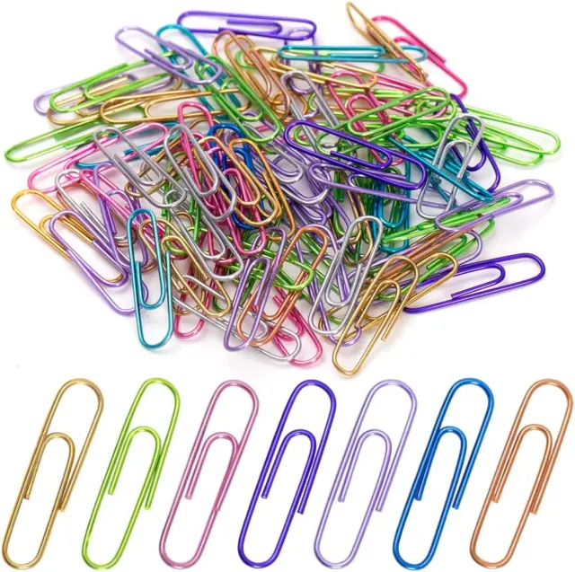Jumbo Paper Clips,150Pcs 2 Inch Large Paper Clip, Assorted Colored Paperclips fo