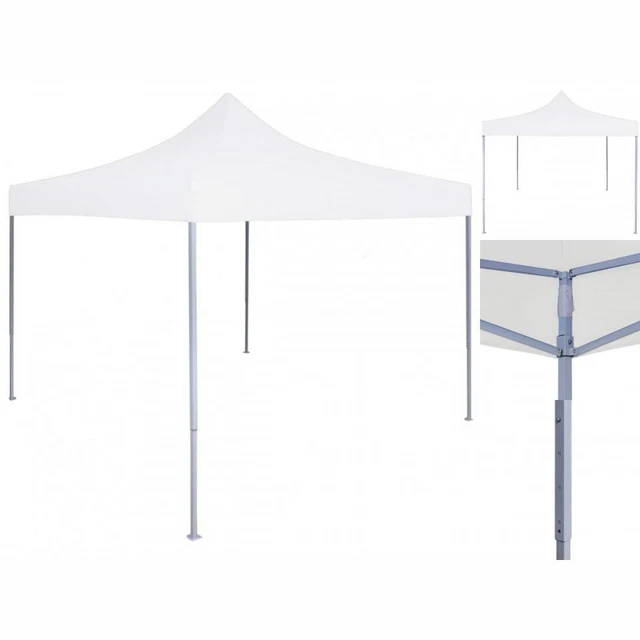 Gartenzelt Partyzelt Faltbar 3 X 3 M Stahl Weiß Faltpavillon Pavillon Garten