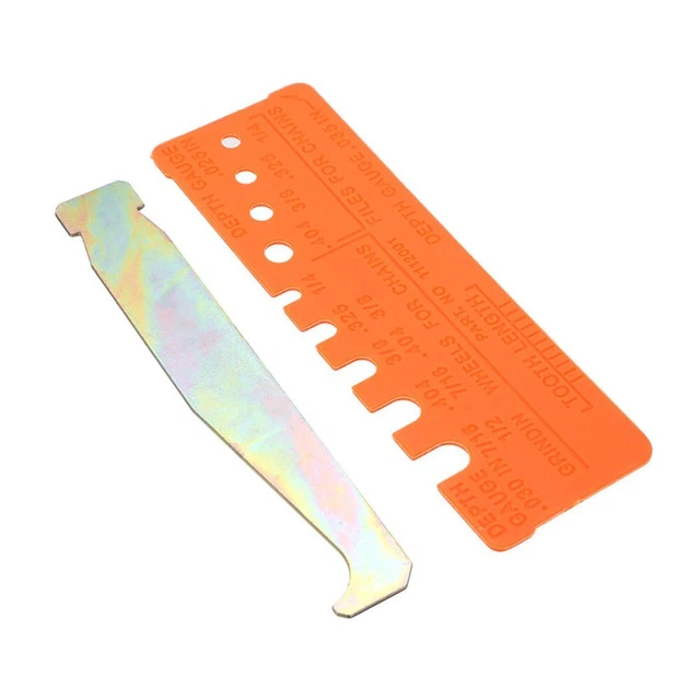 Cómodo limpiador de ranuras Combo Bar + medidor de prueba rápida para cadena de motosierra