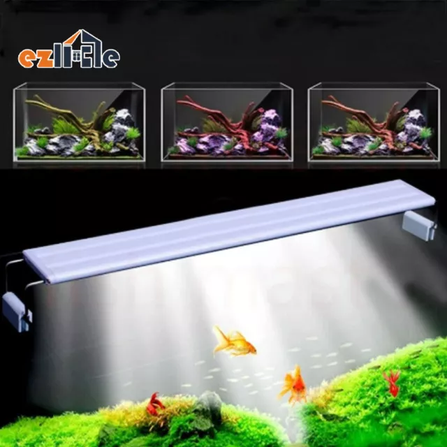 Full Spectrum Fish Tank Light Plant LED Aquarium Light with Extendable Brackets