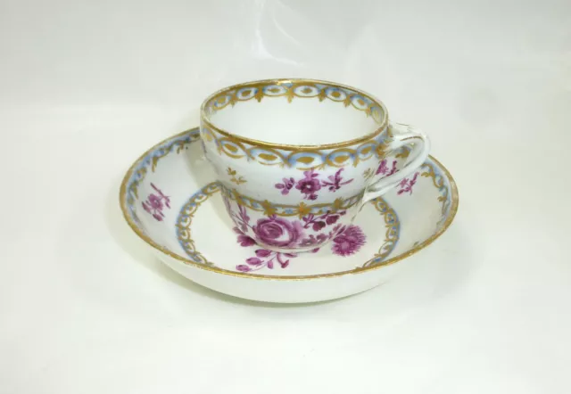 Seltene Tasse mit Untertasse Wien um 1760 2