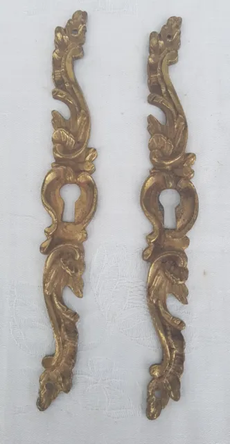 Paar antike Bronze Schlüsselloch Blende.